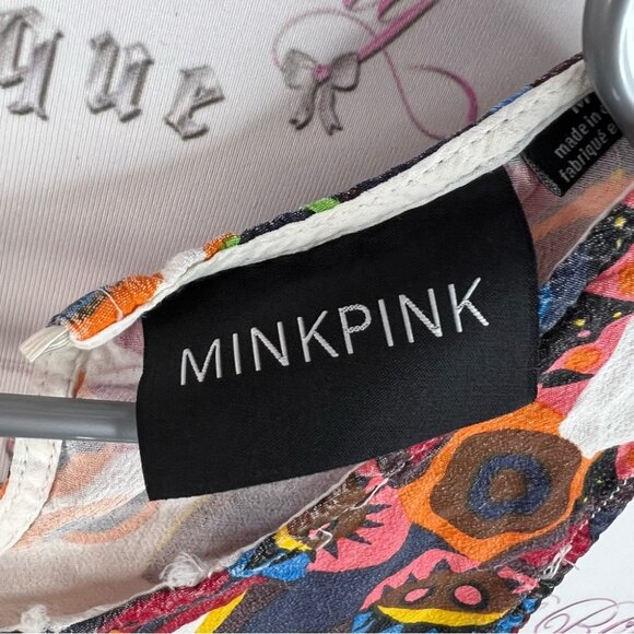 MINKPINK tank top cropped Aztec Multicolor Geometric Crop Top - Picture 7 of 10